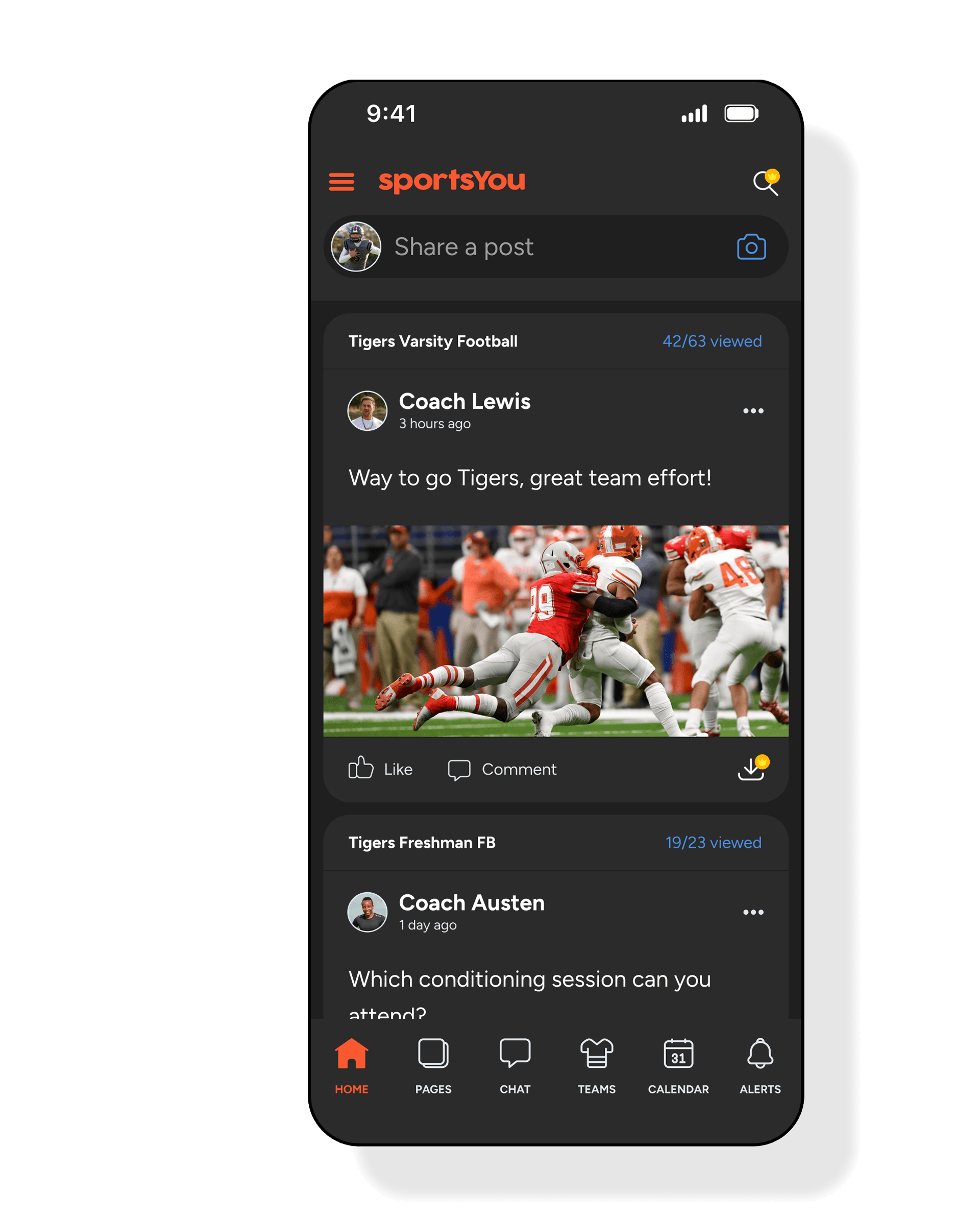 sportsYou Pro Dark Mode Feature